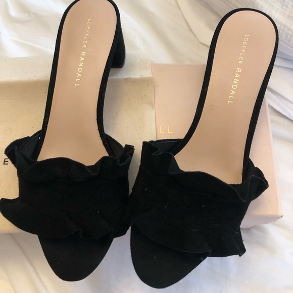 âSOLDââ¨Barely Worn⨠Black Loeffler Randall Mules - Picture 3 of 7